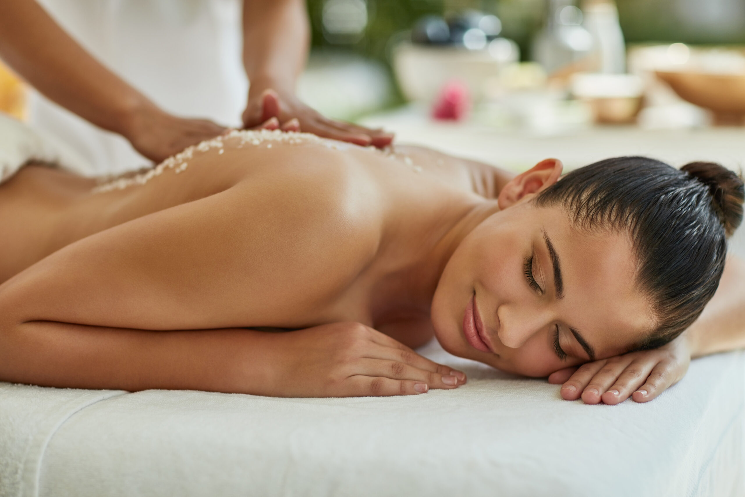 Woman enjoying wellness treatment